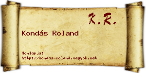 Kondás Roland névjegykártya