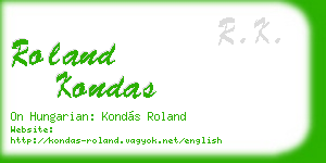 roland kondas business card