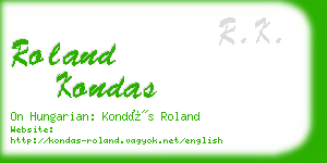 roland kondas business card